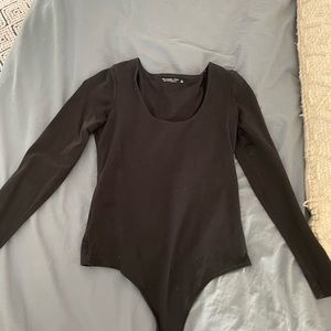 Black Abercrombie long sleeve scoop neck bodysuit